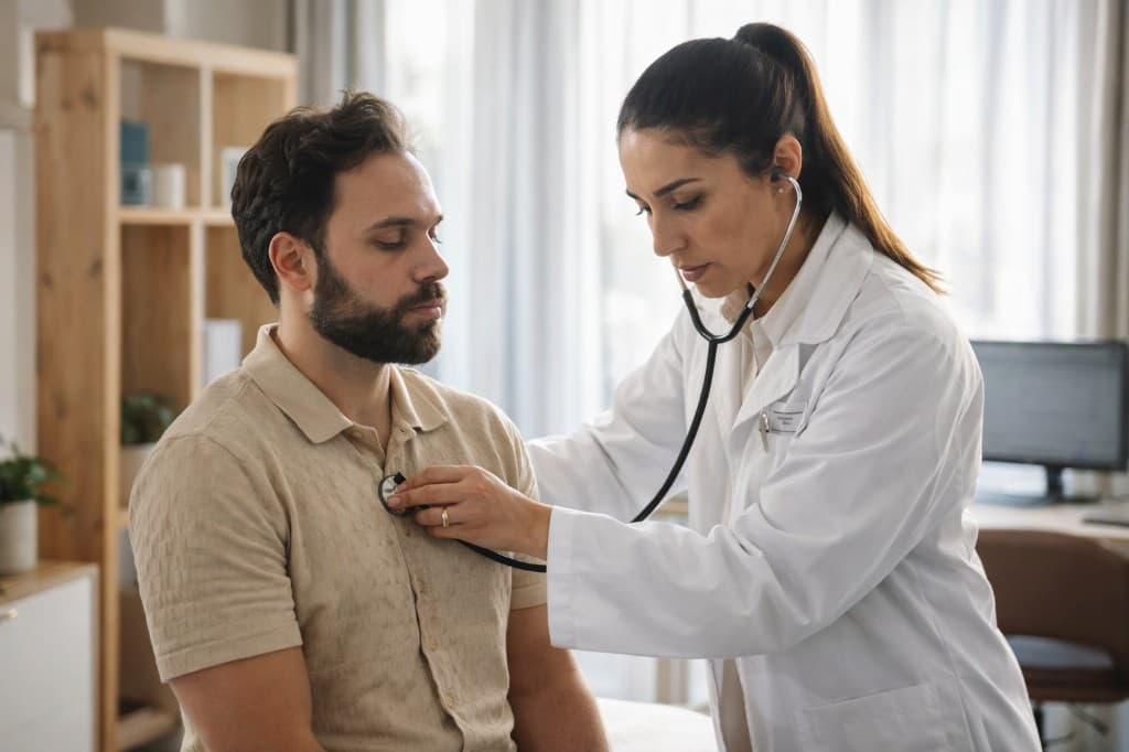 Patient consulting with a clinician